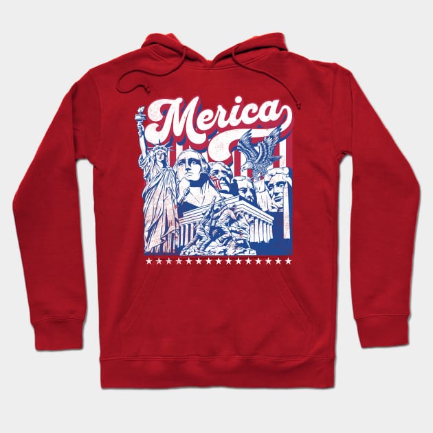 Merica USA American Monuments Hoodie by DetourShirts